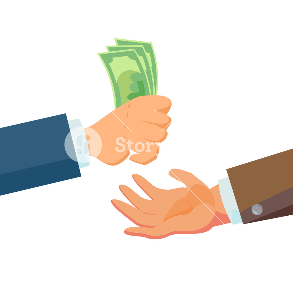 1000x1000 Businessman Hands Giving Money Vector Salesman Agent And Owner