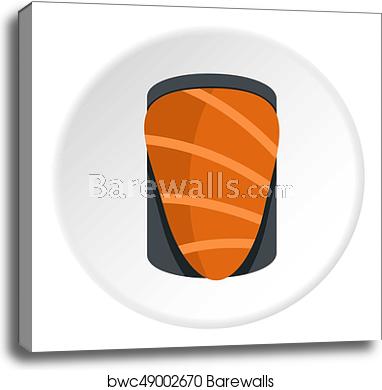 382x390 Salmon Icon Circle, Canvas Print Barewalls Posters Prints