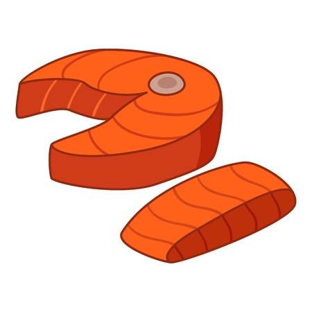 450x450 Piece Red Fish Salmon Icon, Cartoon Style Royalty Free Vector