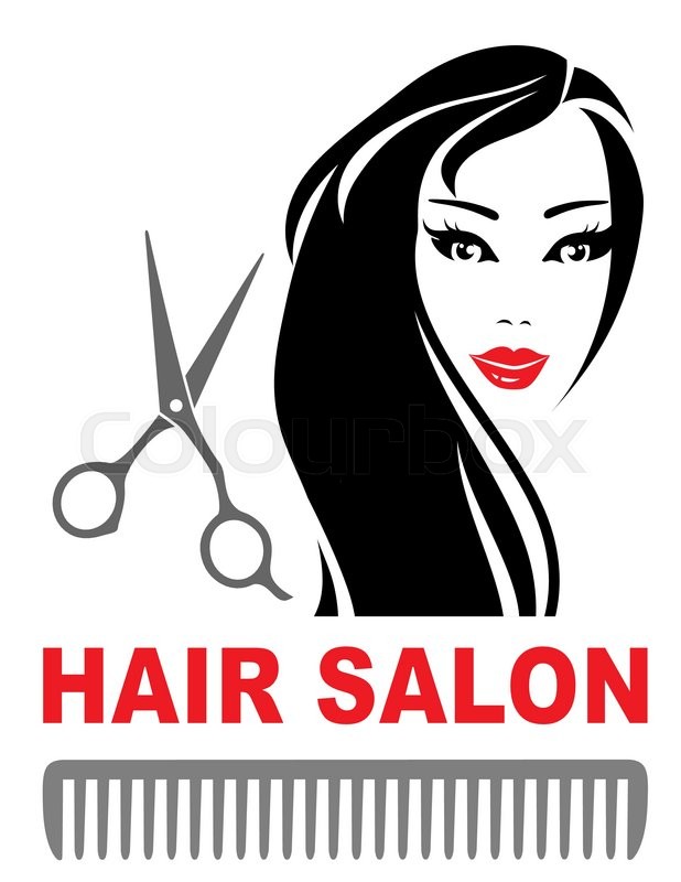618x800 Hair Salon Icon With Pretty Girl With Stock Vector Colourbox