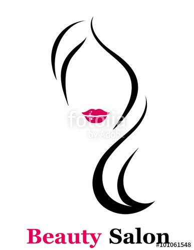 387x500 Beauty Salon Icon With Woman Silhouette Stock Image And Royalty