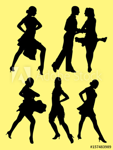 377x500 Dancing Salsa Silhouette Good Use For Symbol, Logo, Web Icon