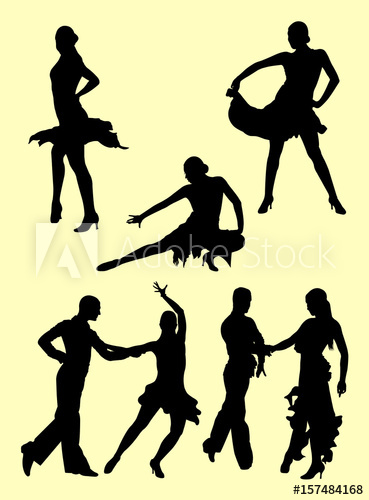 369x500 Silhouette Of Couple Dancing Salsa Good Use For Symbol, Logo, Web
