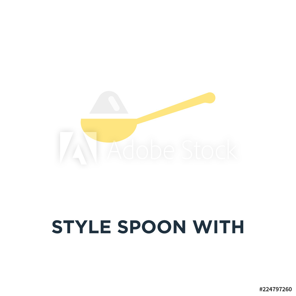 1000x1000 Photo Art Print Style Spoon With Sugar Or Salt Icon, Symbol