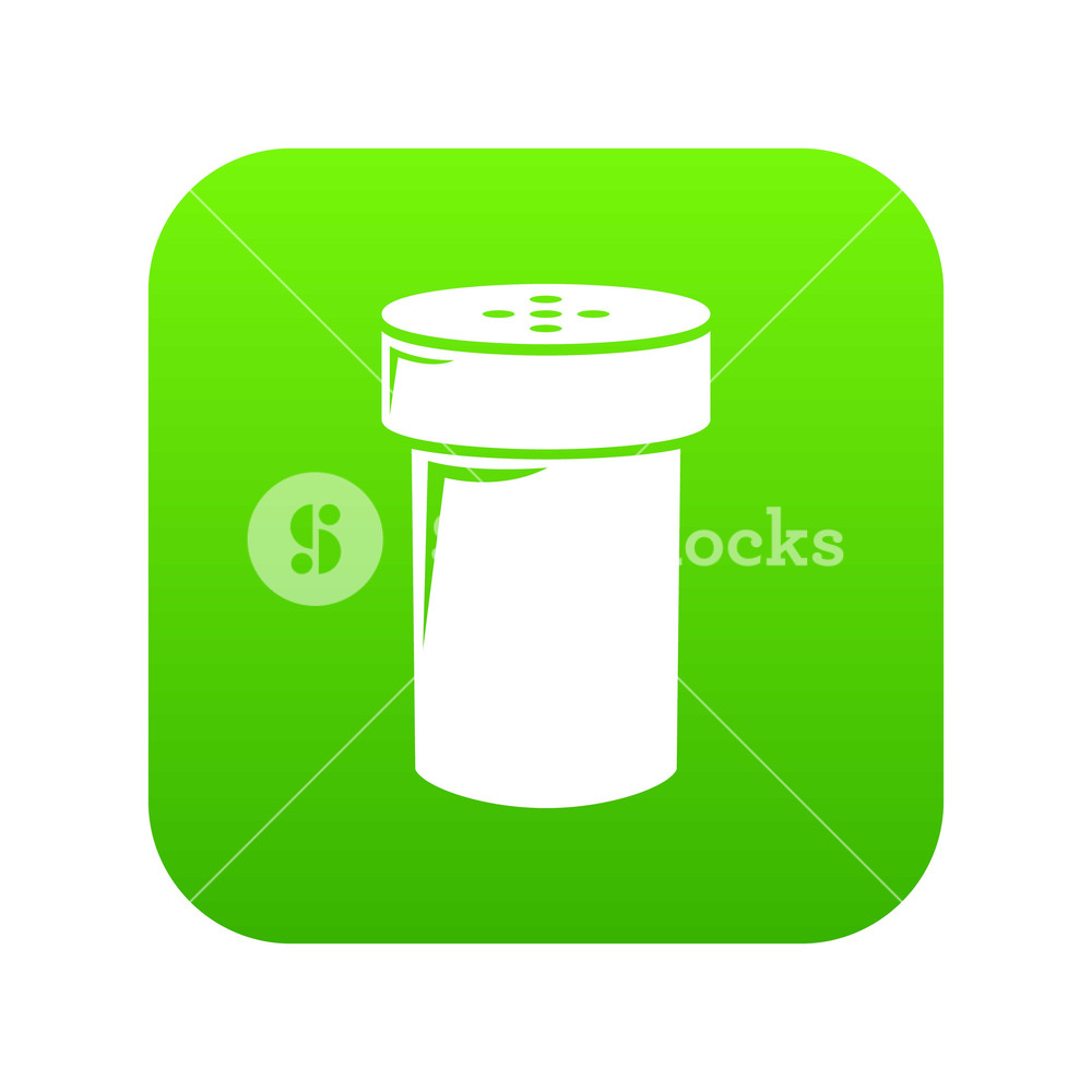 1000x1000 Salt Shaker Icon Green Vector Isolated On White Background Royalty