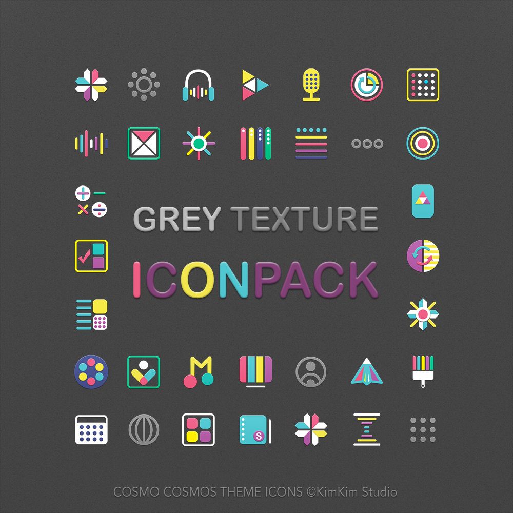 1000x1000 Kimkim Grey Texture Icon Pack Samsung Galaxy Theme Store Icones