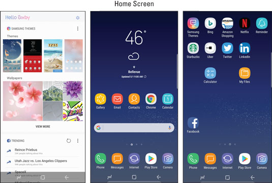 The Extended Home Screen Of The Samsung Galaxy 535x360 The Extended Home Screen Of The Samsung Galaxy