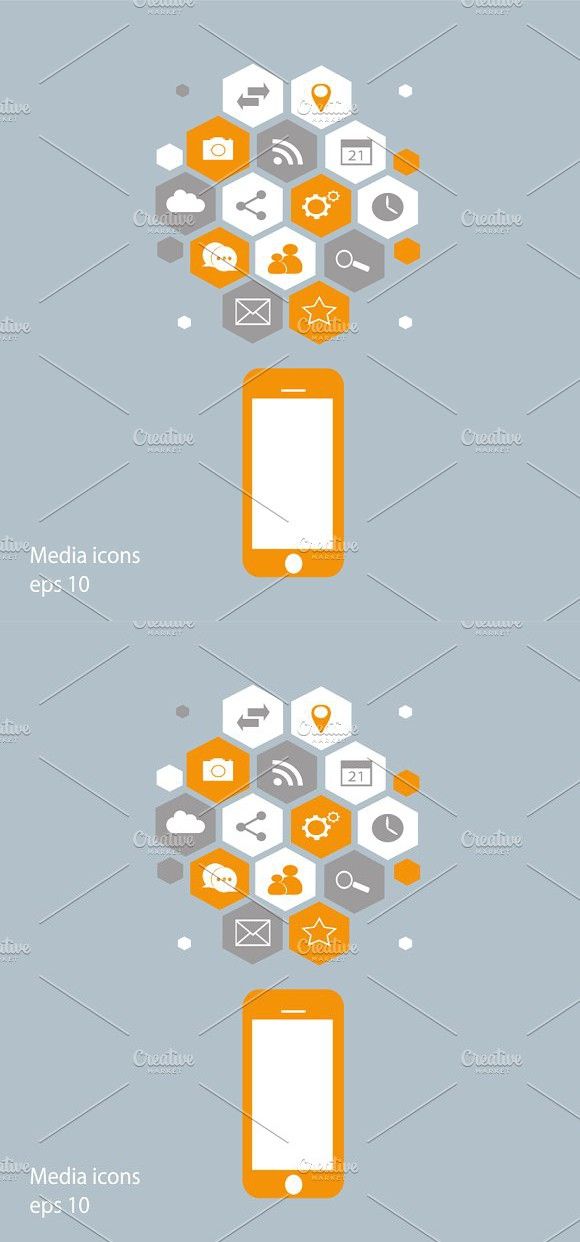 580x1242 Flat Mobile Phone Yellow Expression Design Text Message Icon
