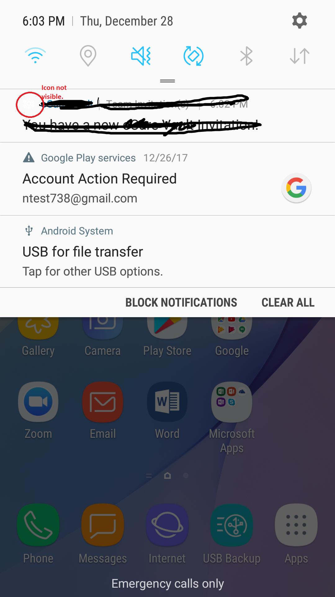 1080x1920 Notification Icon Not Displayed In Samsung Android