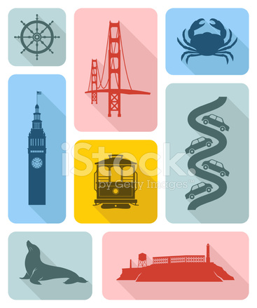 367x439 Icons Of San Francisco Stock Vector