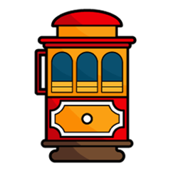 240x240 San Francisco California Emoji Icon Keyboard App Cable Car