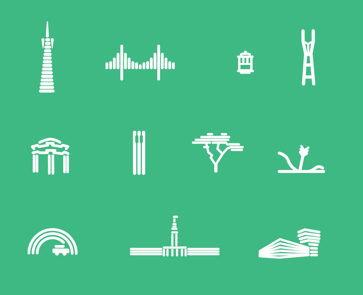 1199x973 San Francisco Icon Set And Patern