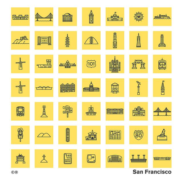 640x640 San Francisco Architecture And Landmark Icons Iconography San
