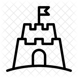 256x256 Sand Castle Icon Of Line Style