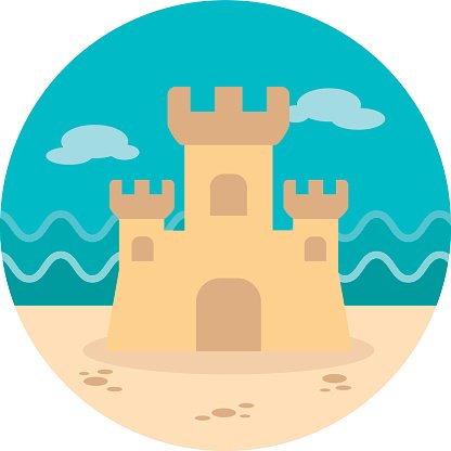 416x416 Sand Castle Vacation Premium Clipart