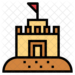 256x256 Sand Castle Icon Of Colored Outline Style