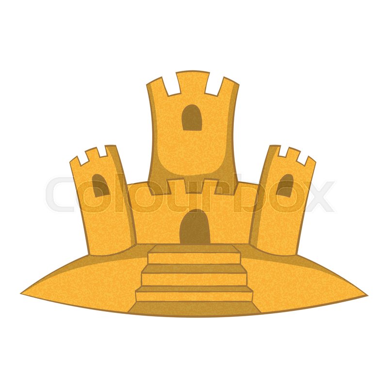 800x800 Sand Castle Icon Cartoon Illustration Stock Vector Colourbox