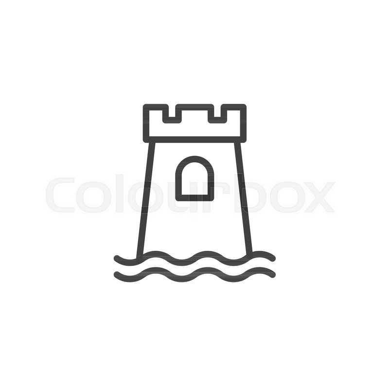 800x800 Sand Castle Outline Icon Linear Style Stock Vector Colourbox