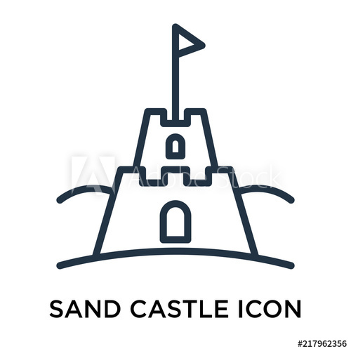 500x500 Sand Castle Icons Isolated On White Background Modern