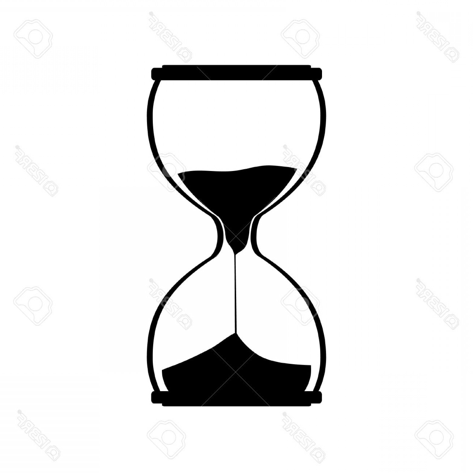 1560x1560 Photostock Vector Hourglass Silhouette Vector Icon Sand Watch Sand