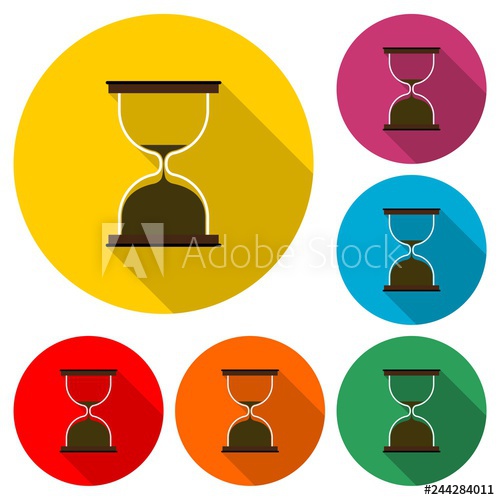 500x500 Sand Clock Timer Icon Or Logo, Vintage Hourglass, Sandglass Timer