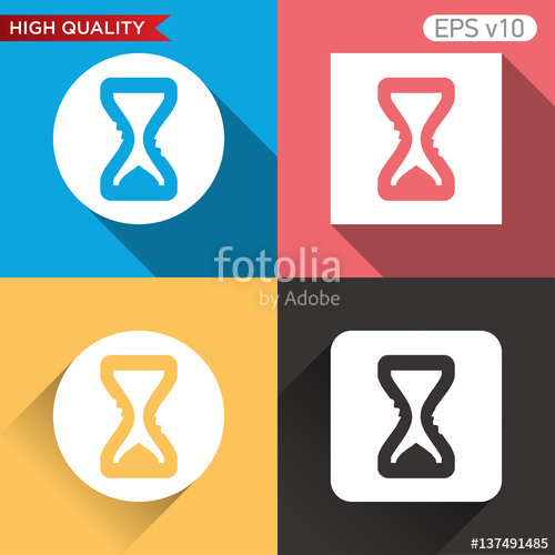 500x500 Sand Timer Icon Button With Hourglass Icon Modern Ui Vector