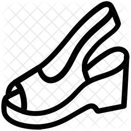 256x256 Wedge Sandal Icon Of Line Style
