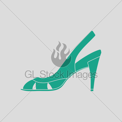 500x500 Woman Heeled Sandal Icon Gl Stock Images