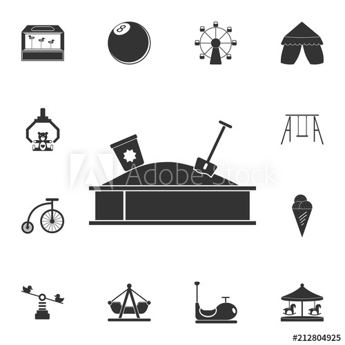 500x500 Children's Sandbox Icon Detailed Set Of Attractions Isolated