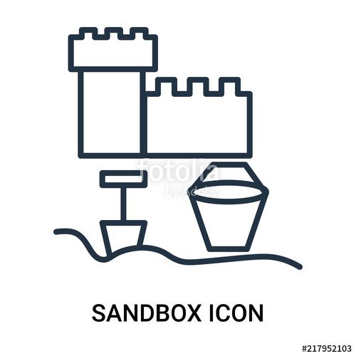 500x500 Sandbox Icon Isolated On White Background Modern And Editable