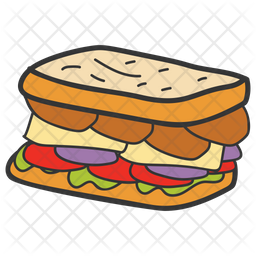 256x256 Sandwich Icon Of Doodle Style
