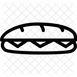 256x256 Sandwich Icon Of Line Style