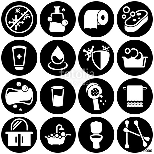 Set Of Simple Icons On A Theme Hygiene, Sanitation, Latrine 500x500 Set Of Simple Icons On A Theme Hygiene, Sanitation, Latrine