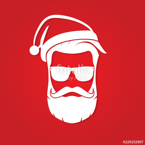 500x500 Hipster Santa Claus Icon Vector Illustration Stock Image