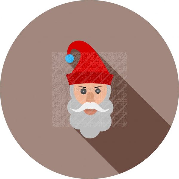 600x600 Santa Claus Flat Shadowed Icon