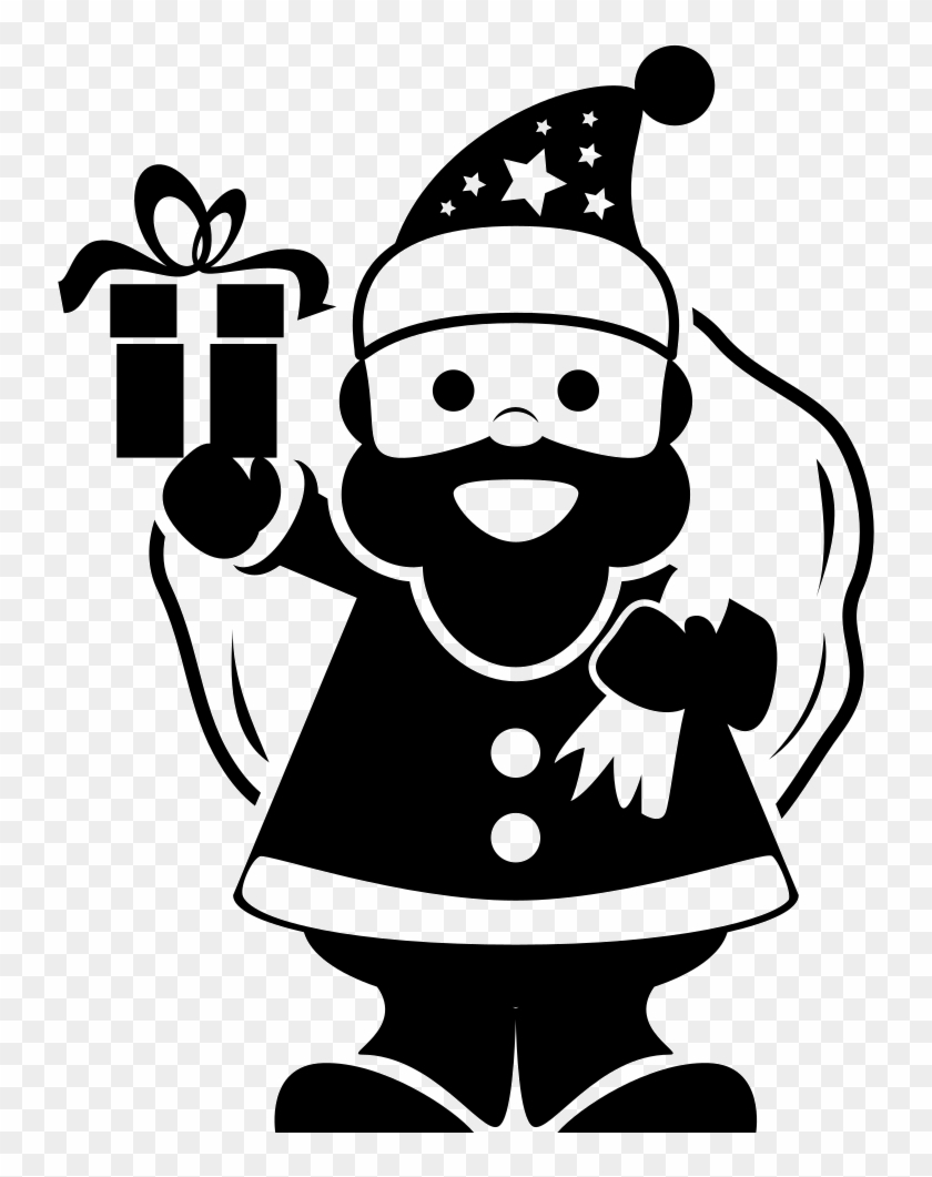 840x1061 Santa Claus Holding Gifts Bag On His Back And Ringing