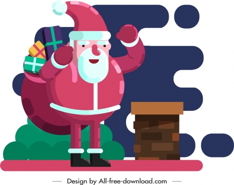 468x369 Christmas Background Santa Claus Icon Colored Cartoon Character