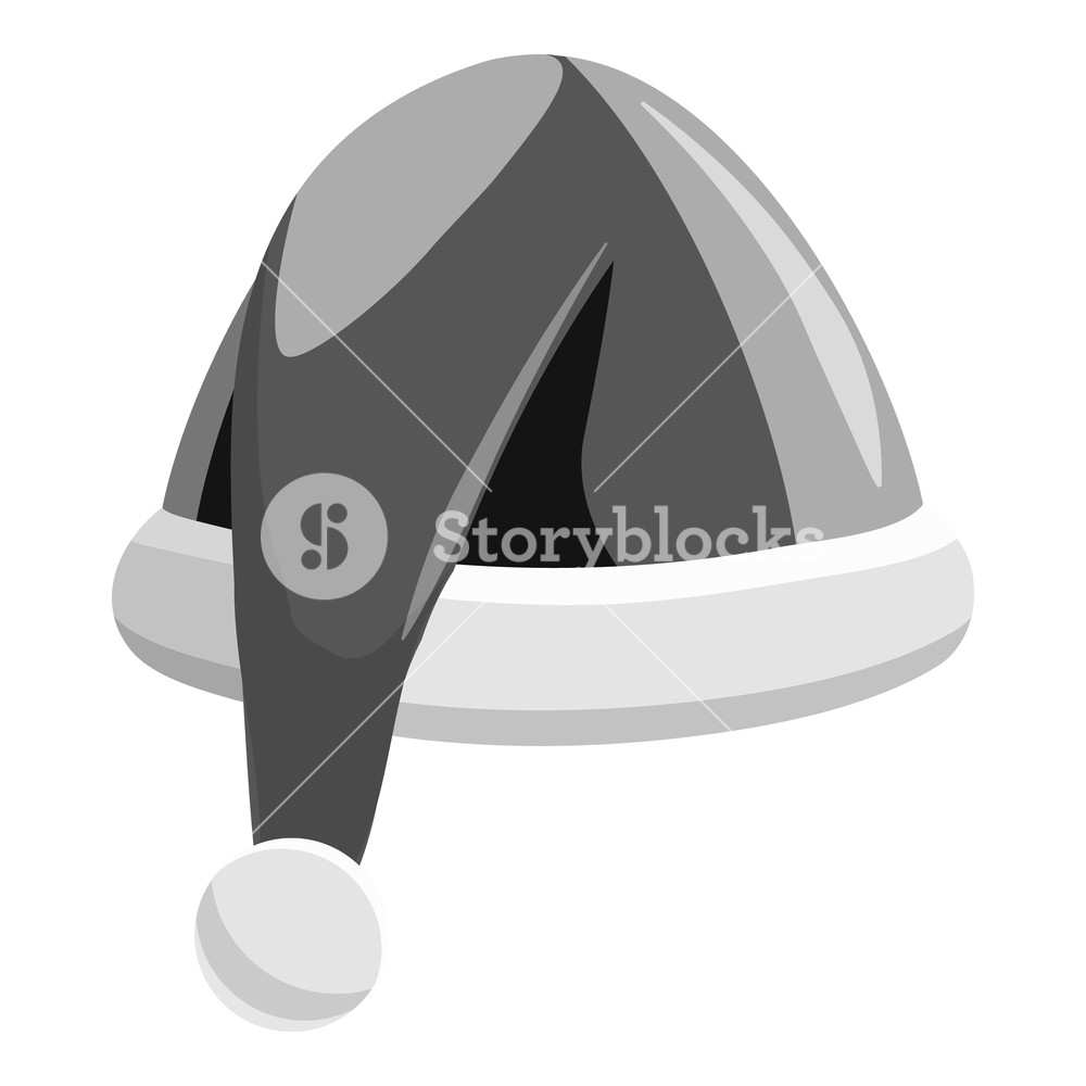 1000x1000 Santa Hat Icon Gray Monochrome Illustration Of Santa Hat Vector