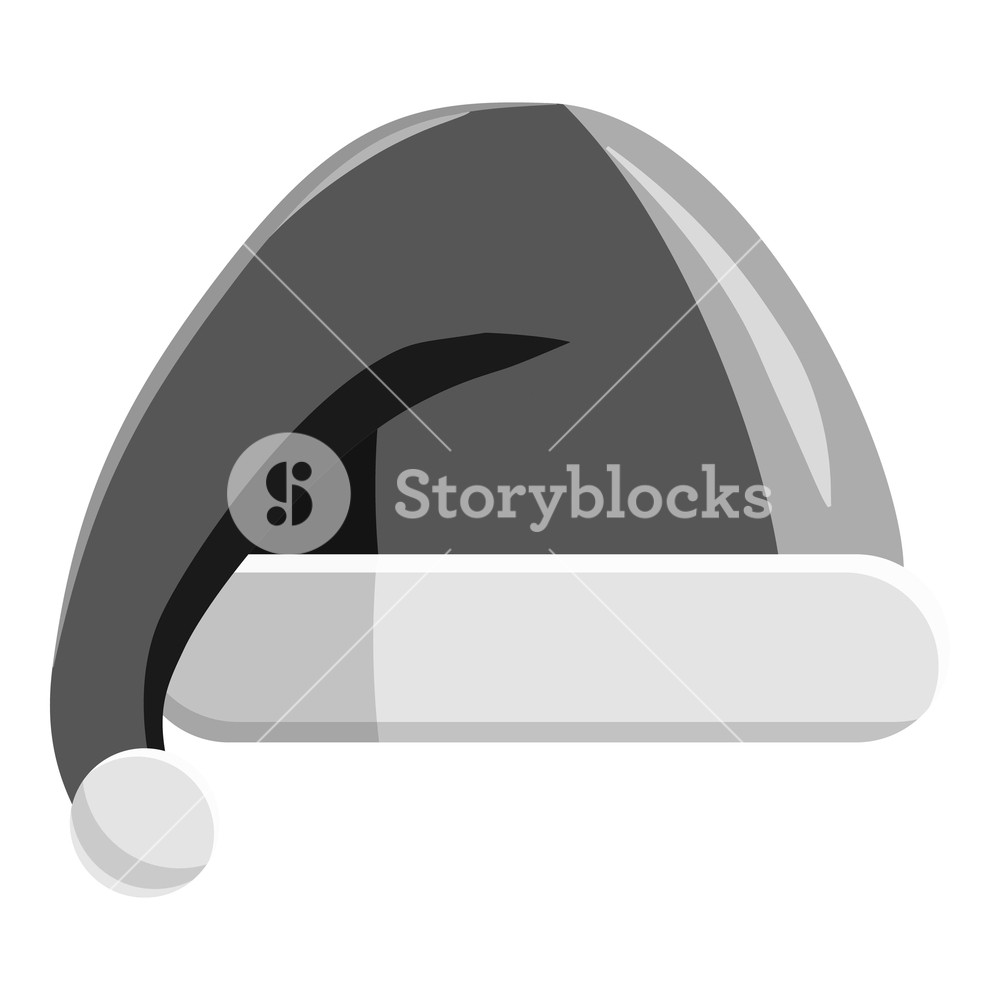 1000x1000 Xmas Santa Hat Icon Gray Monochrome Illustration Of Xmas Santa