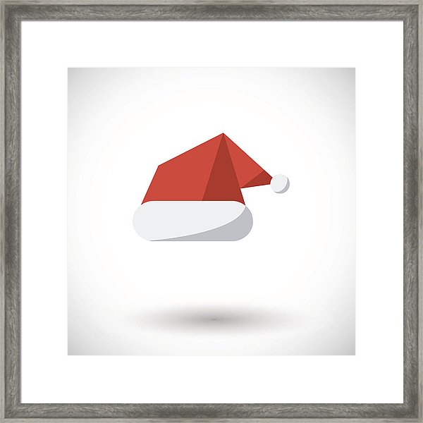 600x600 Santa Hat Icon Flat Framed Print