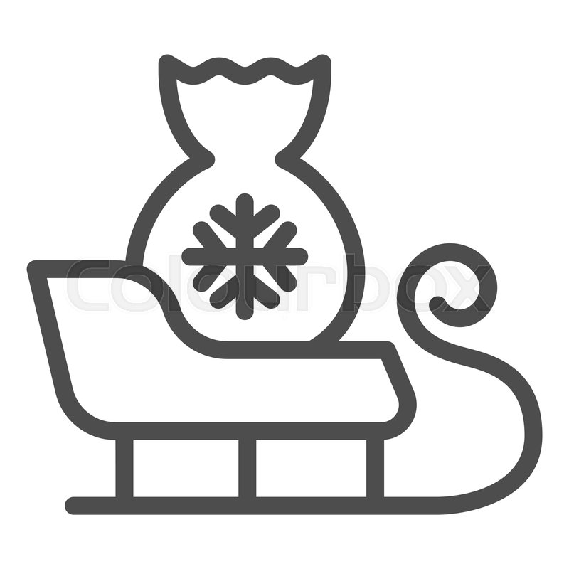 800x800 Santa Sleigh Line Icon Sleigh With Stock Vector Colourbox