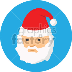 300x300 Christmas Santa Face On Blue Circle Background Icon Clipart