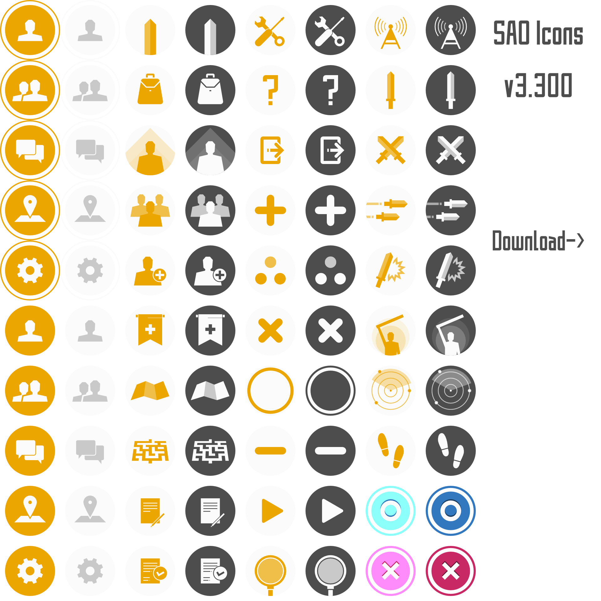 1920x1920 Sword Art Online Vector Icons