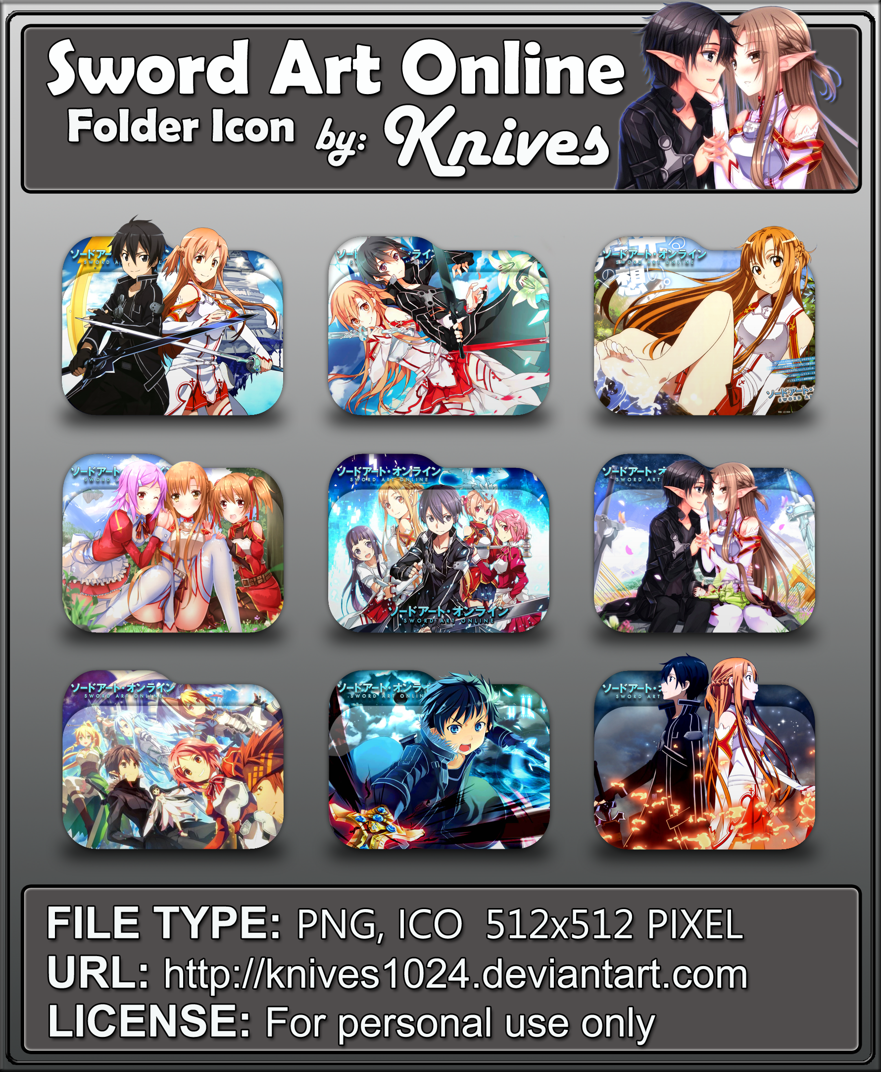 1780x2165 Sword Art Online Version Anime Folder Icon B