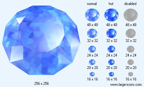 464x280 Sapphire Icon Image Large Crystal Icons