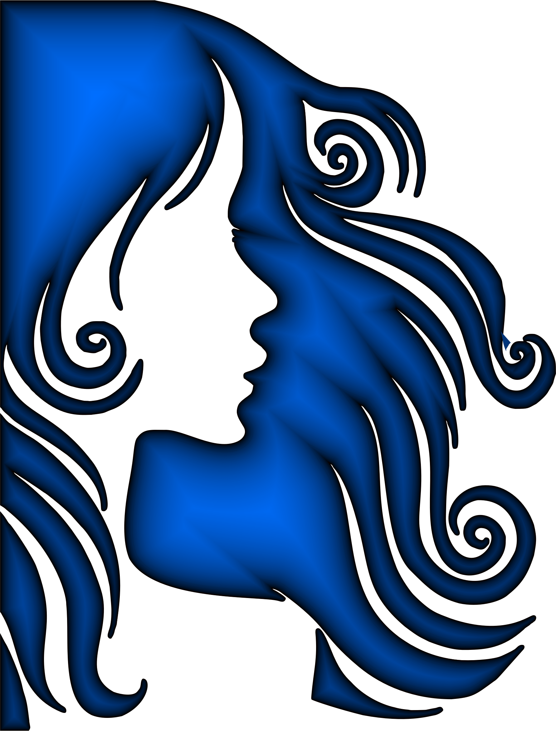 1782x2342 Female Hair Profile Silhouette Sapphire Icons Png