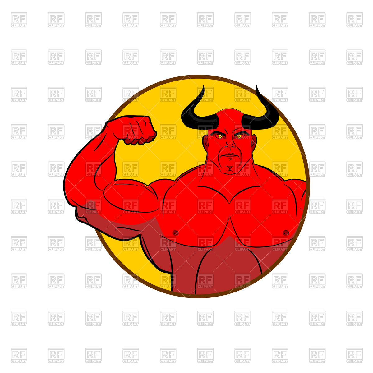 1200x1200 Satan Bodybuilder Shows Biceps Icon Vector Image Of Icons