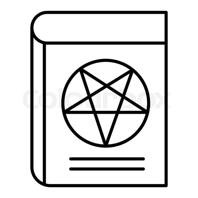 800x800 Book With Pentagram Thin Line Icon Stock Vector Colourbox