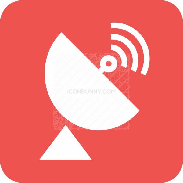 600x600 Satellite Dish Flat Round Corner Icon