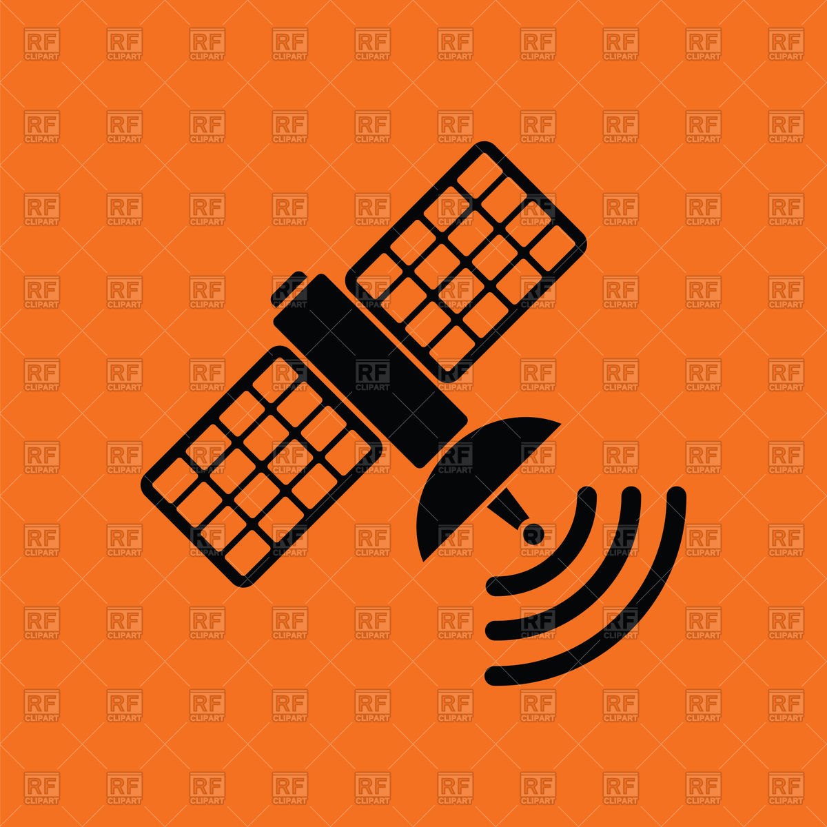1200x1200 Satellite Icon On Orange Background Vector Image Of Technology
